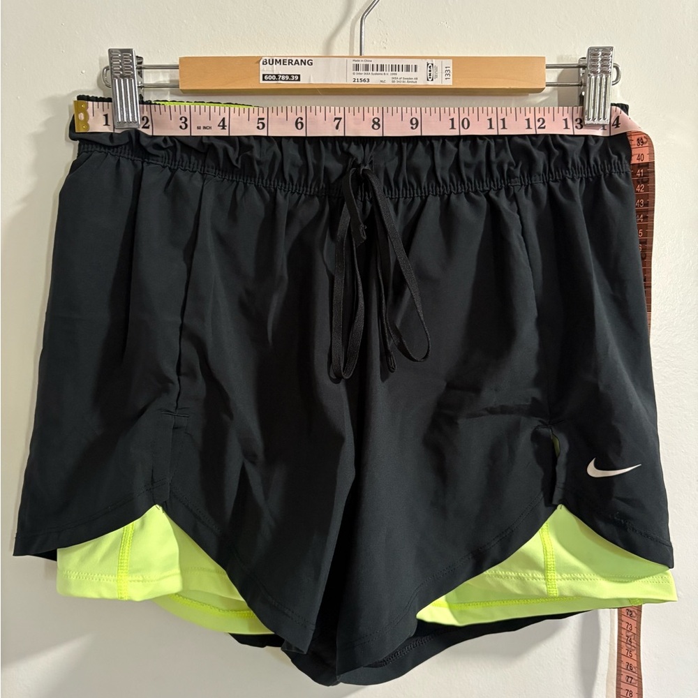 Nike Black and Neon Athletic Shorts